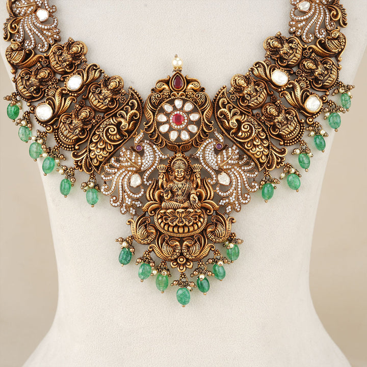Pure 92.5 Silver Dahina Victorian Long Necklace Set | SHOBITAM
