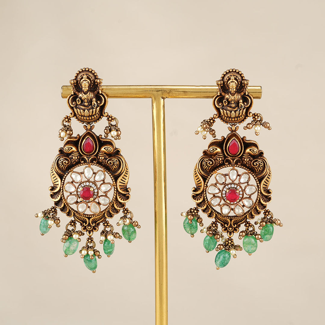 Pure 92.5 Silver Dahina Victorian Long Necklace Set | SHOBITAM