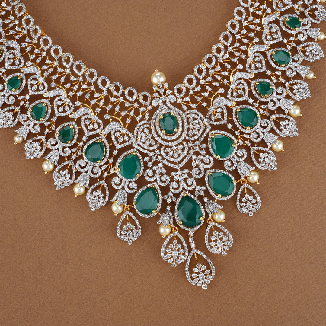 Pure 92.5 Silver Rithka Avikam Long Necklace Set