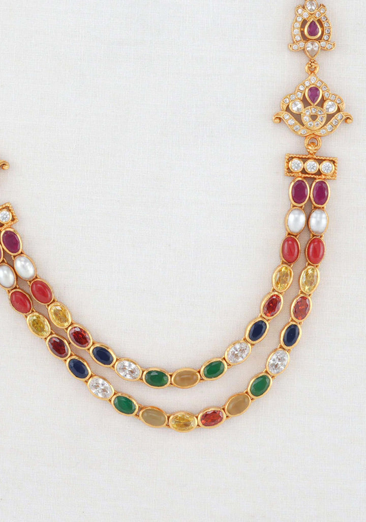 92.5  Silver 24 Ct Gold Plated Layered Necklace