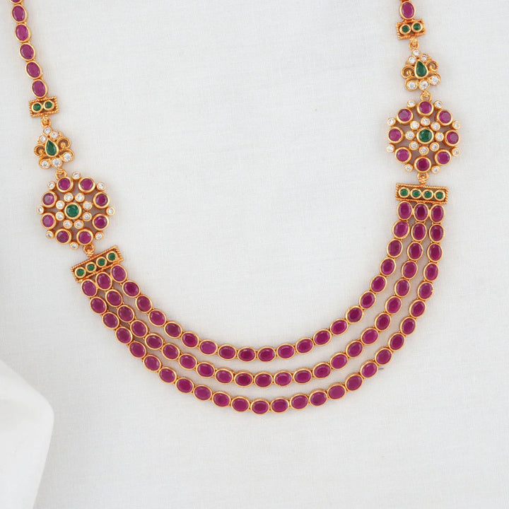 92.5 Silver 24 Ct Gold Plated Bindhu Layer Necklace