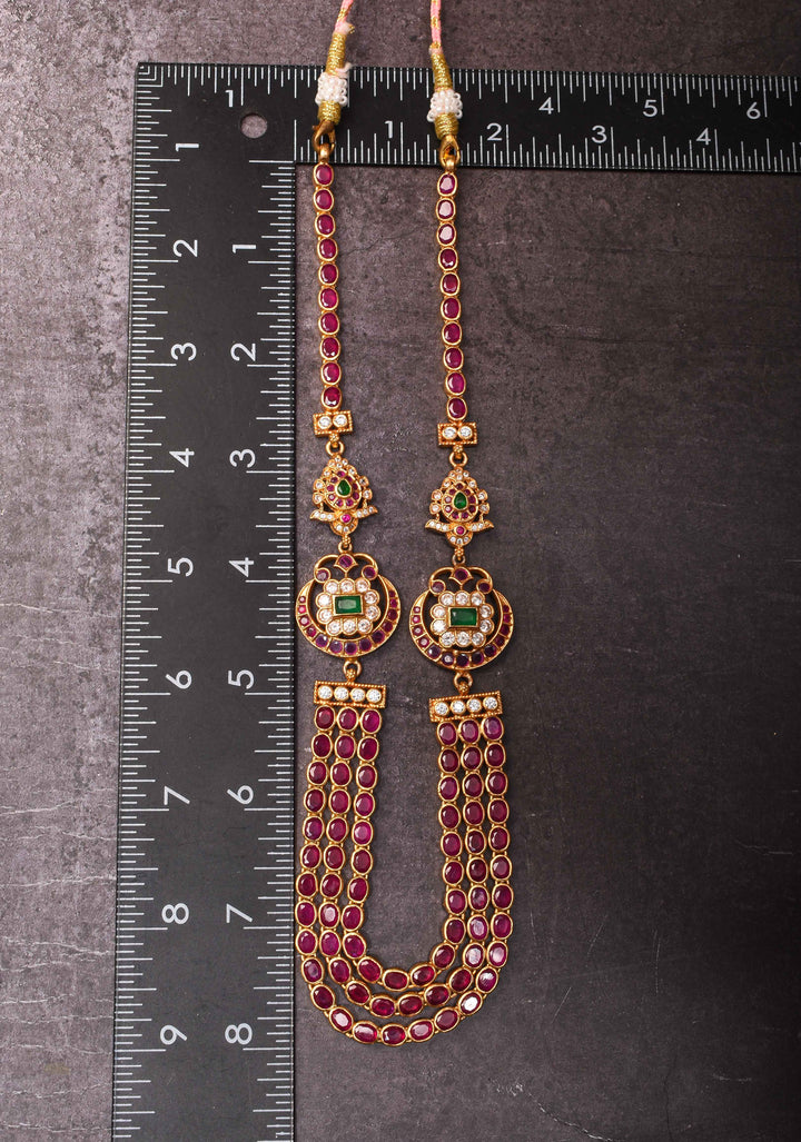 92.5 Silver 24 Ct Gold Plated Bindhu Layer Necklace