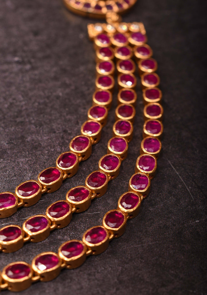 92.5 Silver 24 Ct Gold Plated Bindhu Layer Necklace