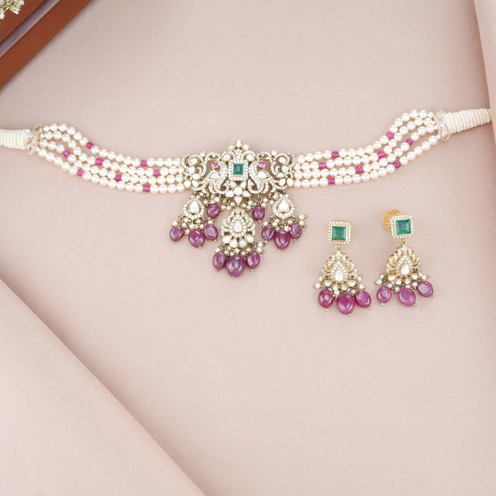 92.5 Silver, Advish Victorian Beads Choker Set