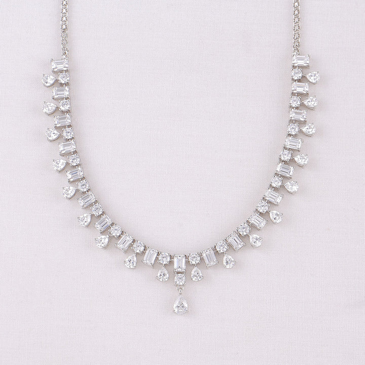 92.5 Silver CZ Necklace Set