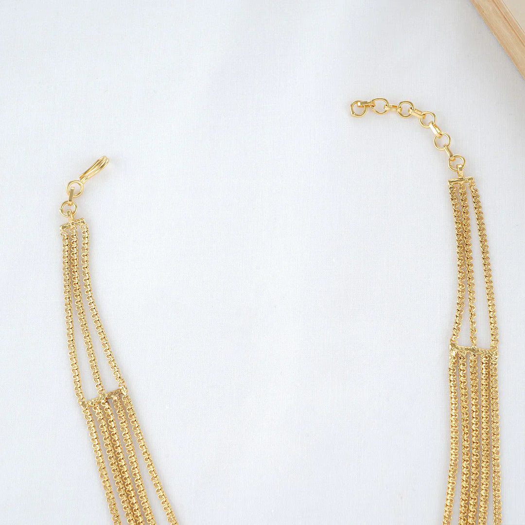 92.5 Silver 24 Kt Gold-Plated Anurya Layered Long Necklace Set
