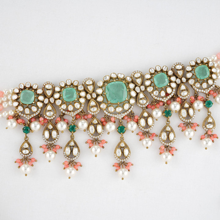 Pure 92.5 Silver Nithilya Victorian Choker Set | SHOBITAM