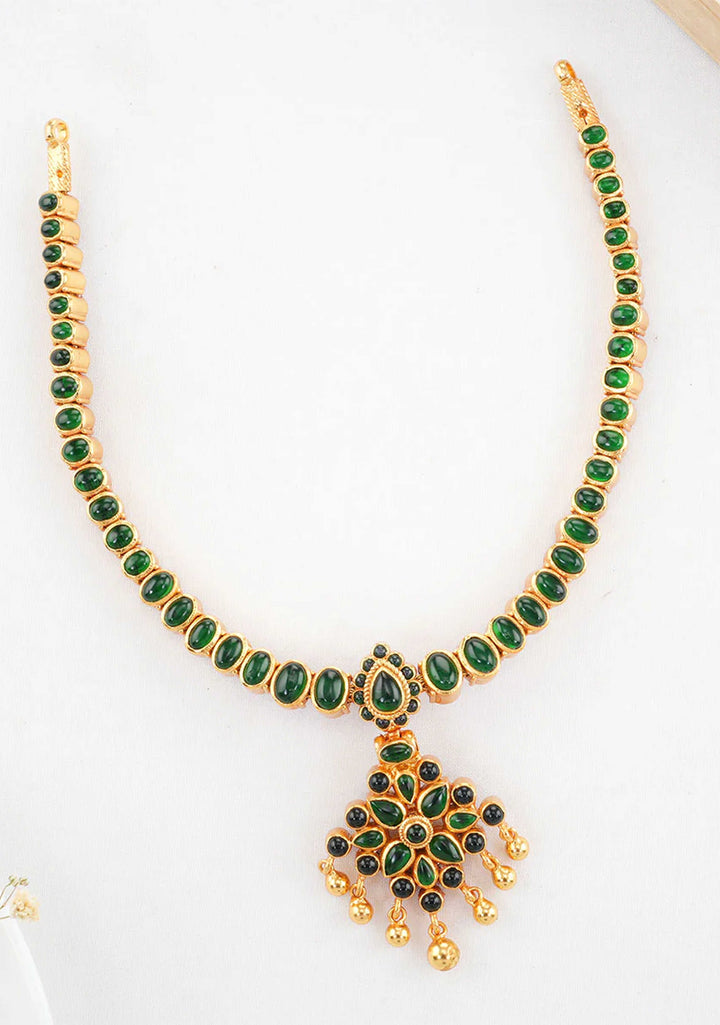 92.5 Silver Gold Plated Reversible Necklace with one side red and one side Green