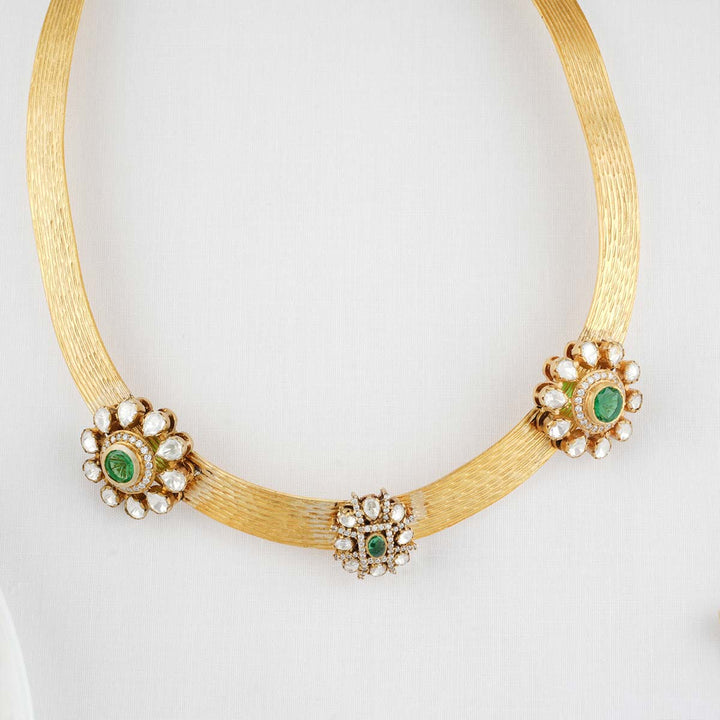 92.5 Silver  Pranikam Victorian Short Necklace