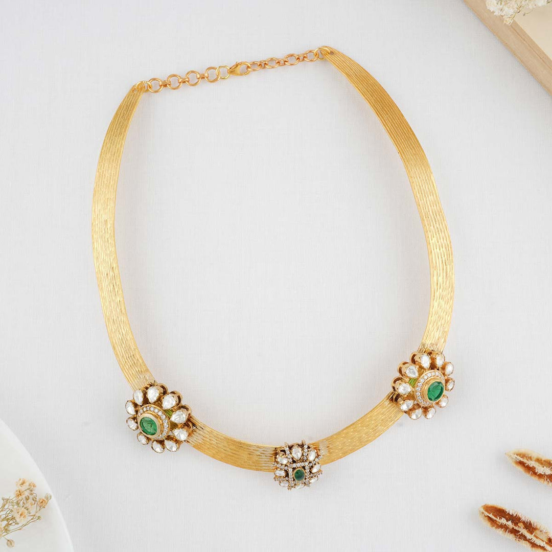92.5 Silver  Pranikam Victorian Short Necklace