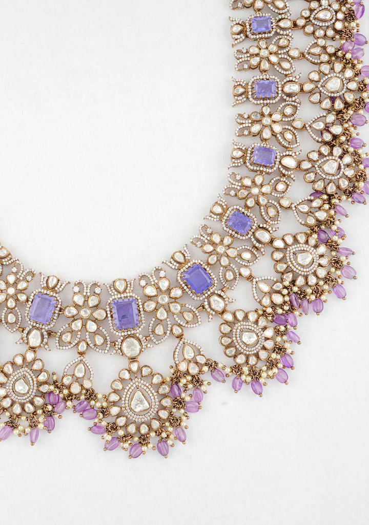 92.5 Silver24 Ct Gold Plated Victorian Necklace Set
