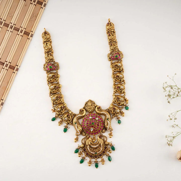 92.5 Silver Medium Long Nagas Nakshi Necklace