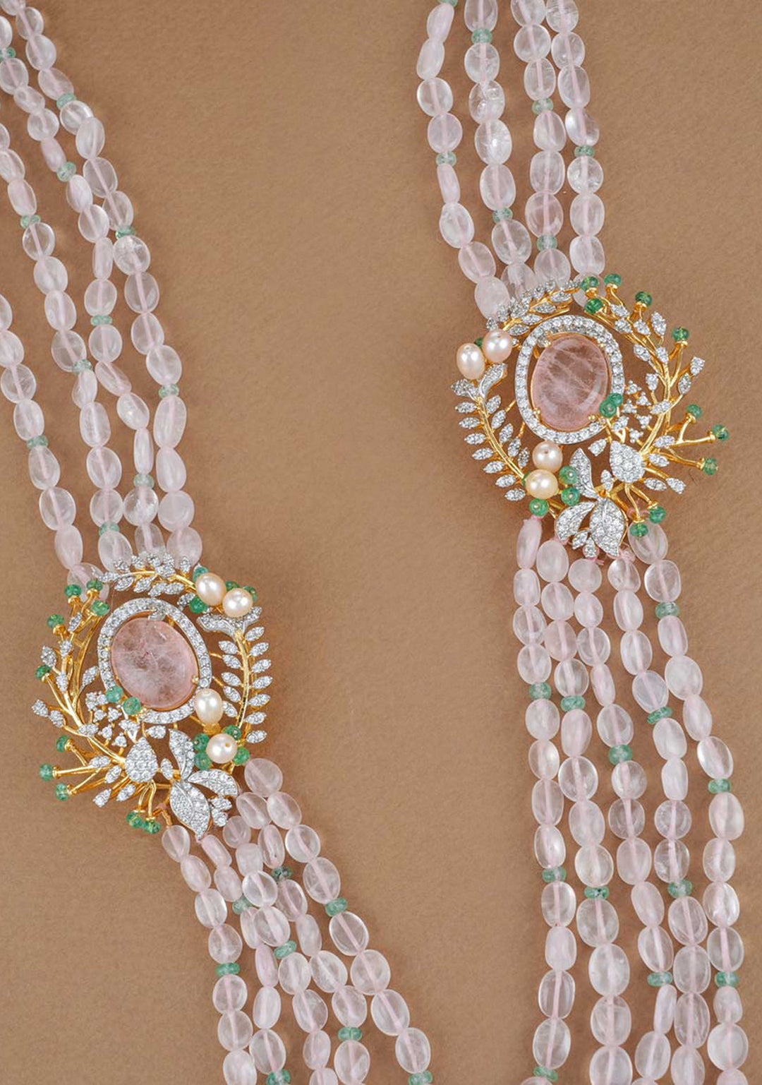 92.5 Silver 24 Ct Gold Plated Blooming Beads Necklace Set