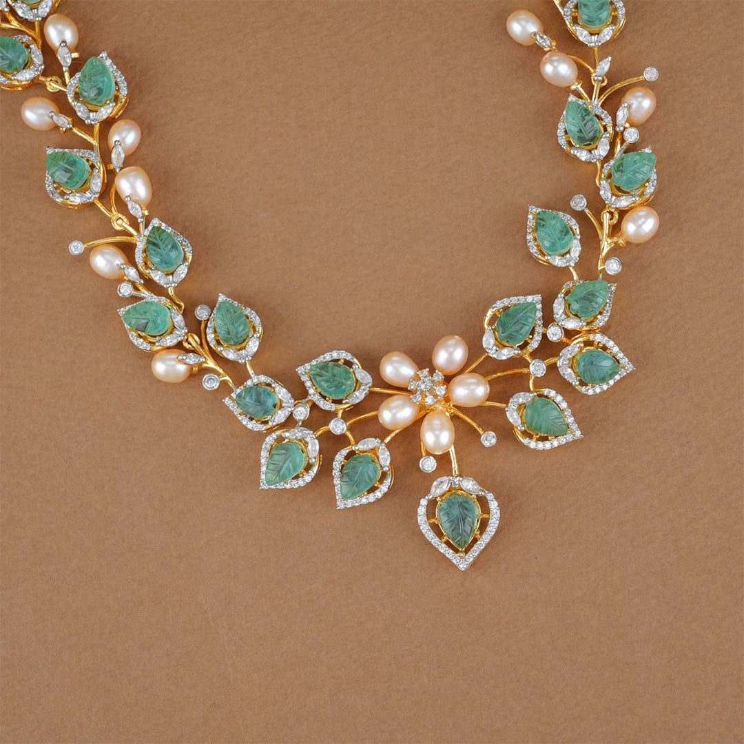 92.5 Silver Diamond Look Necklace Set