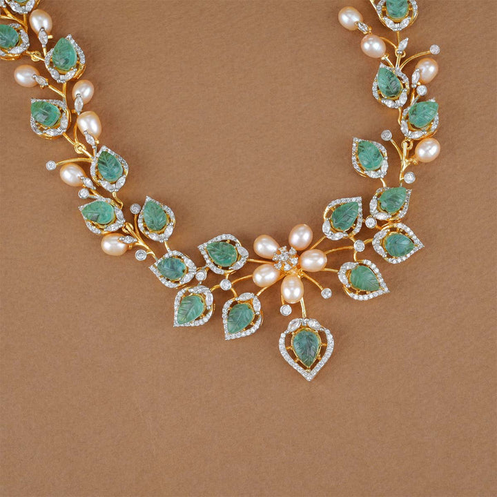 92.5 Silver Diamond Look Necklace Set