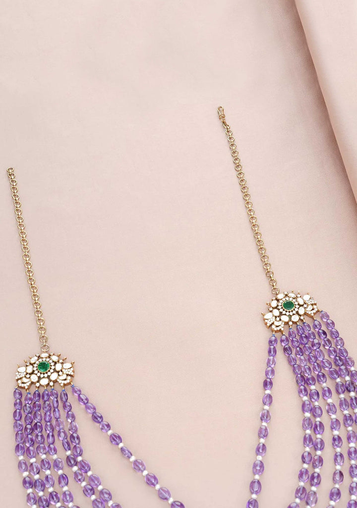 92.5 Silver 24 Ct Gold Plated Multi Layered  Victorian Necklace