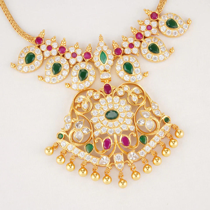 92.5 Silver, 24 kt Gold-Plated Ashvathi Short Necklace