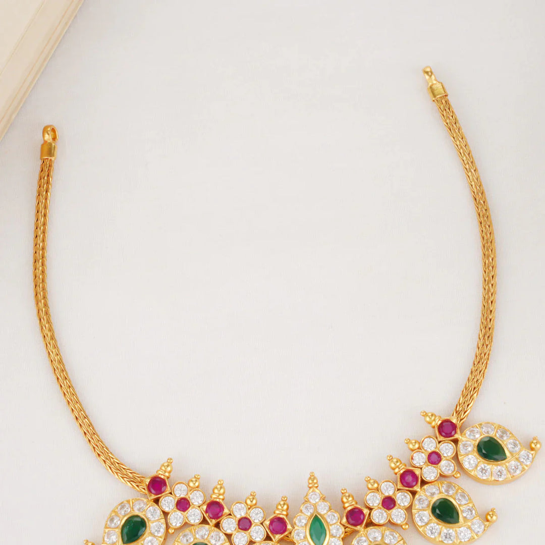 92.5 Silver, 24 kt Gold-Plated Ashvathi Short Necklace