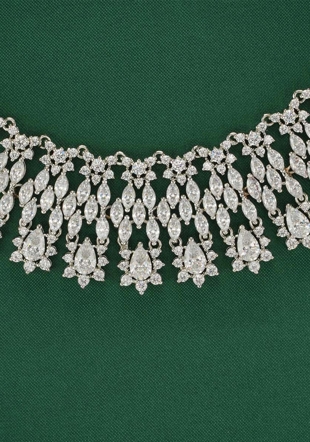 92.5  Silver CZ Necklace Set