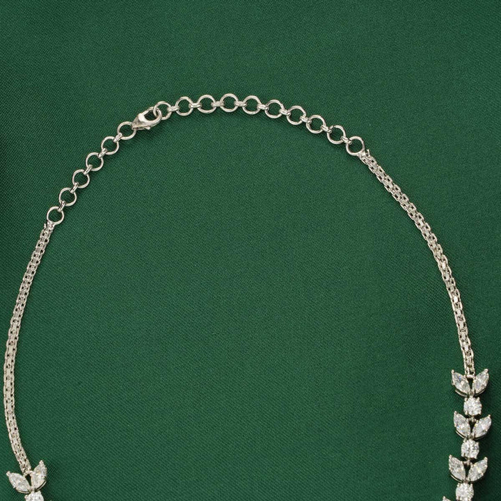 92.5 Silver Pranavi Long Necklace Set