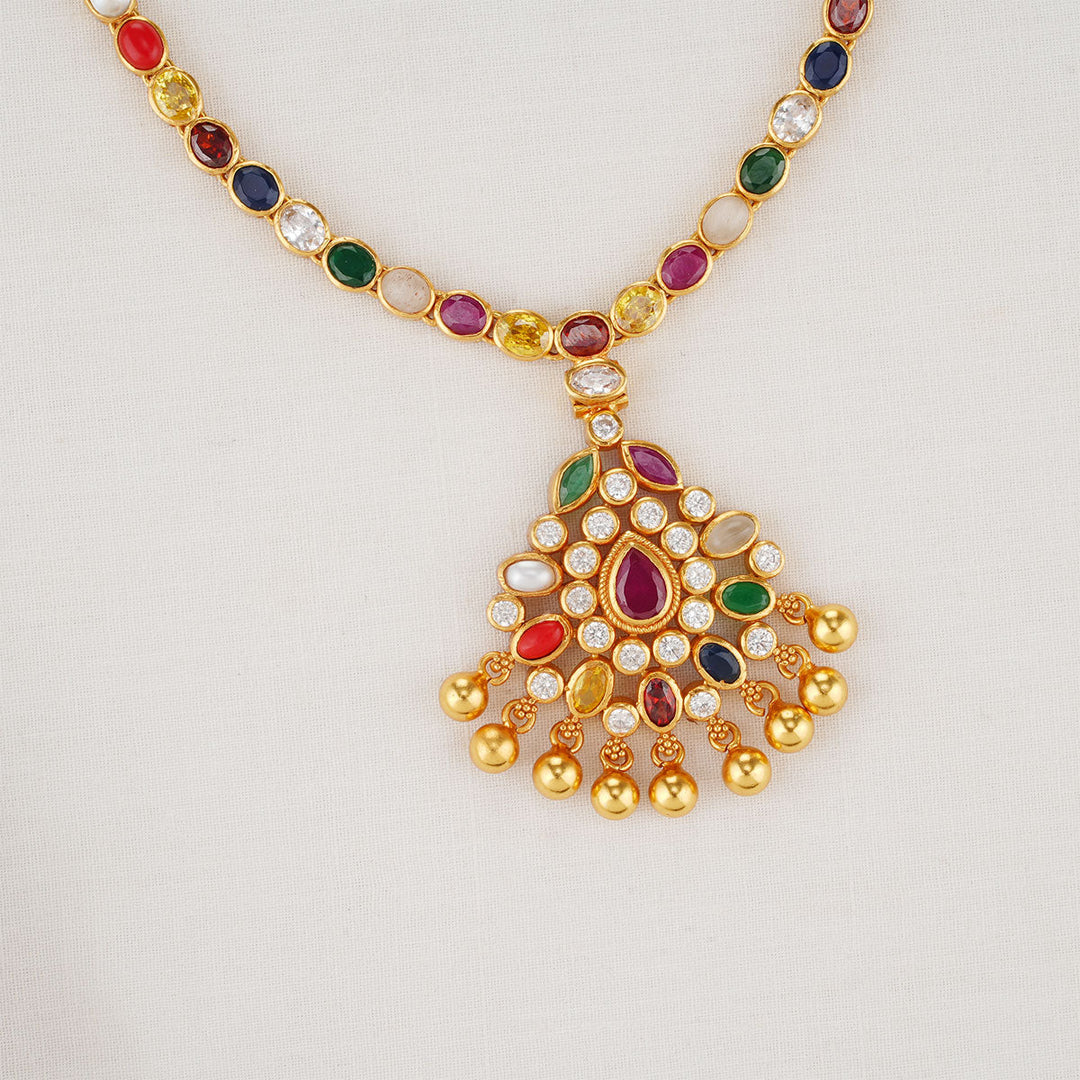 Pure 92.5 Silver, 24kt Gold Plated Sakshi Short Necklace | SHOBITAM
