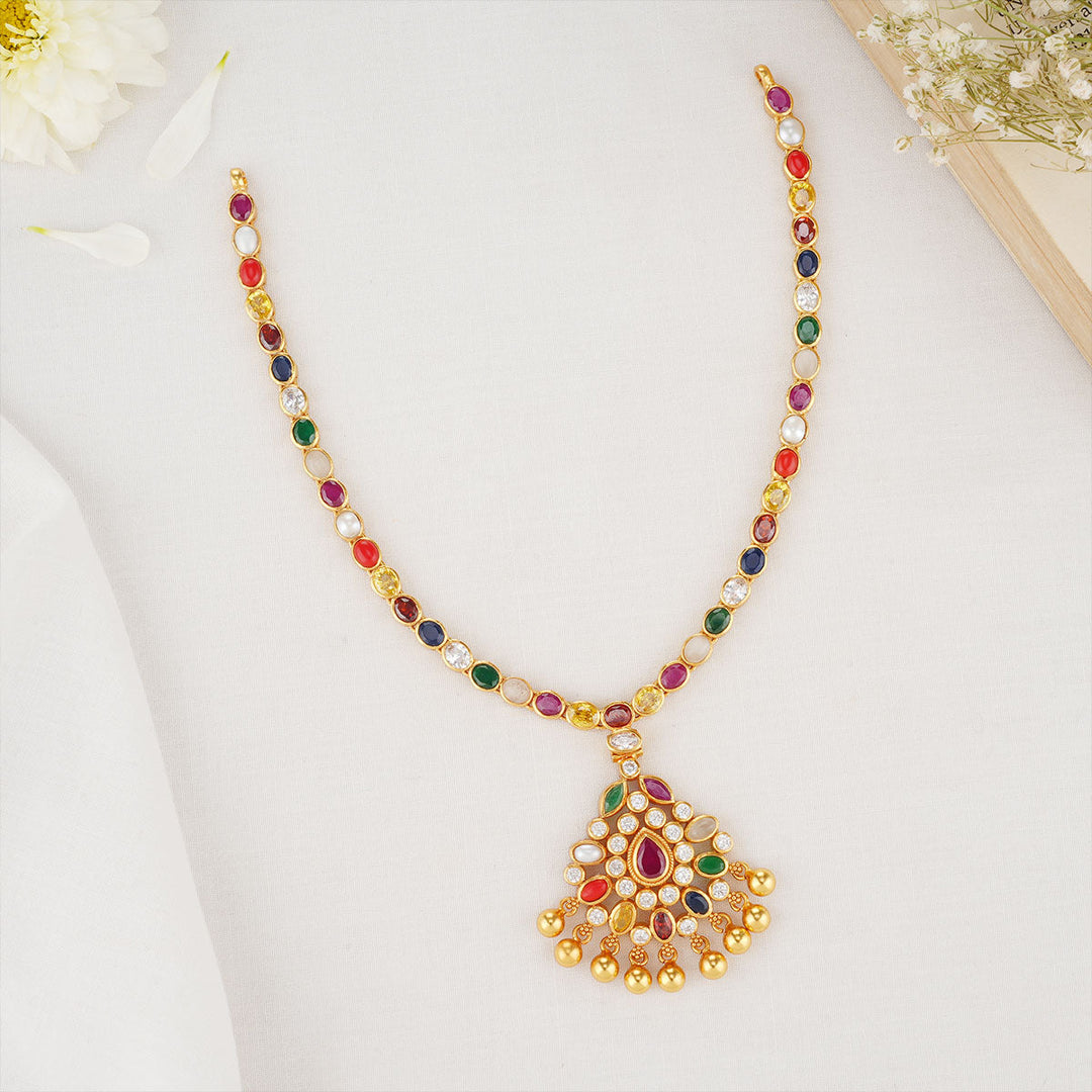 Pure 92.5 Silver, 24kt Gold Plated Sakshi Short Necklace | SHOBITAM