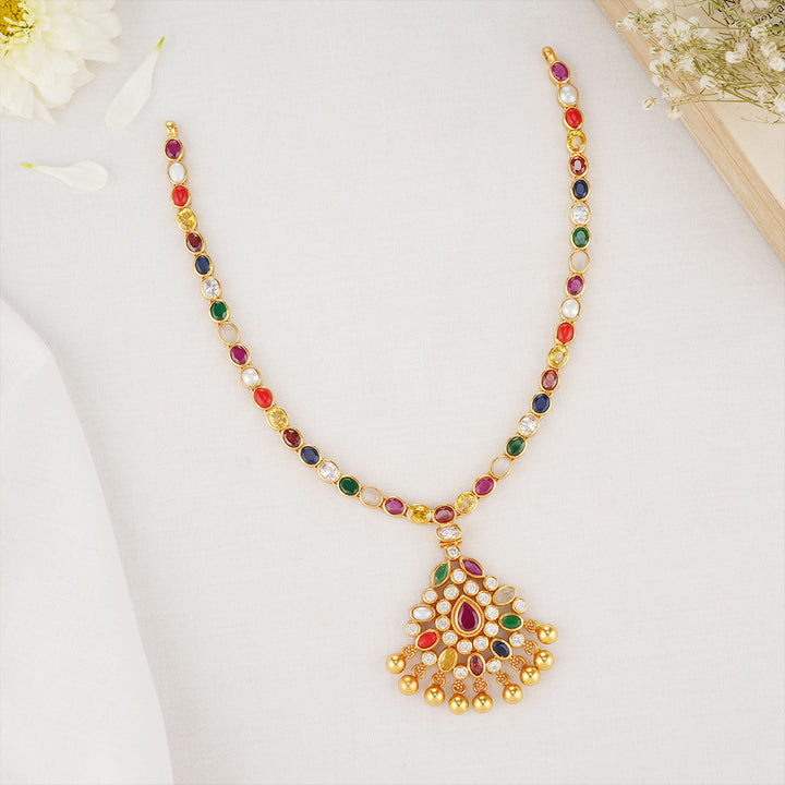Pure 92.5 Silver, 24kt Gold Plated Sakshi Short Necklace | SHOBITAM