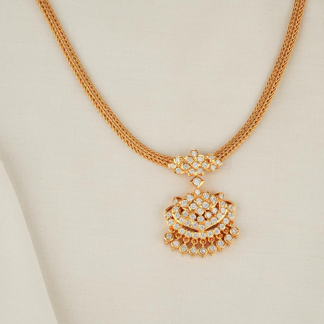 92.5% pure silver 24-karat gold plating, Nityasri Short Necklace | SHOBITAM