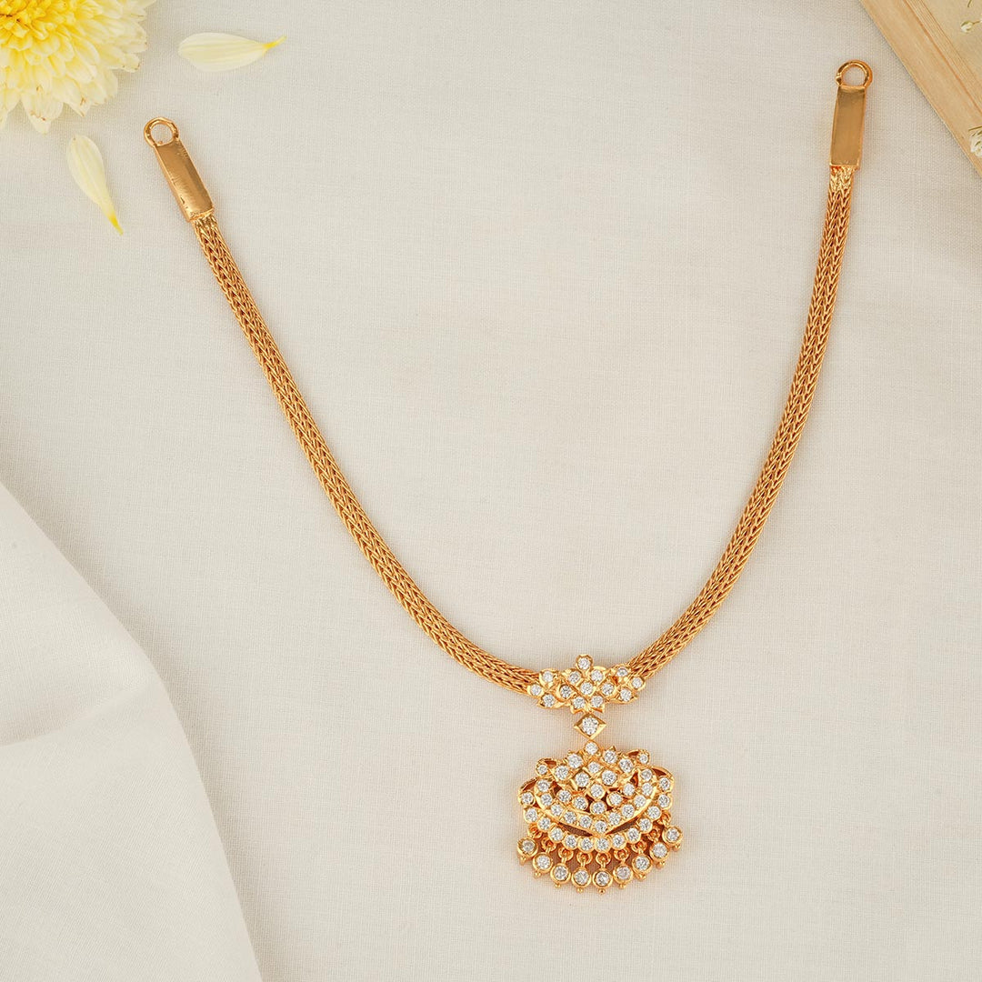 92.5% pure silver 24-karat gold plating, Nityasri Short Necklace | SHOBITAM