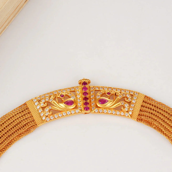 92.5 Silver, 24-karat Gold Plated Braided Moppu Necklace