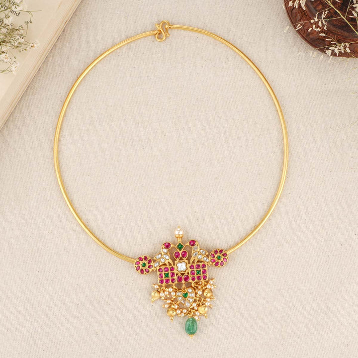 92.5 Pure Silver 24kt Gold Plated Lakshana Short Necklace
