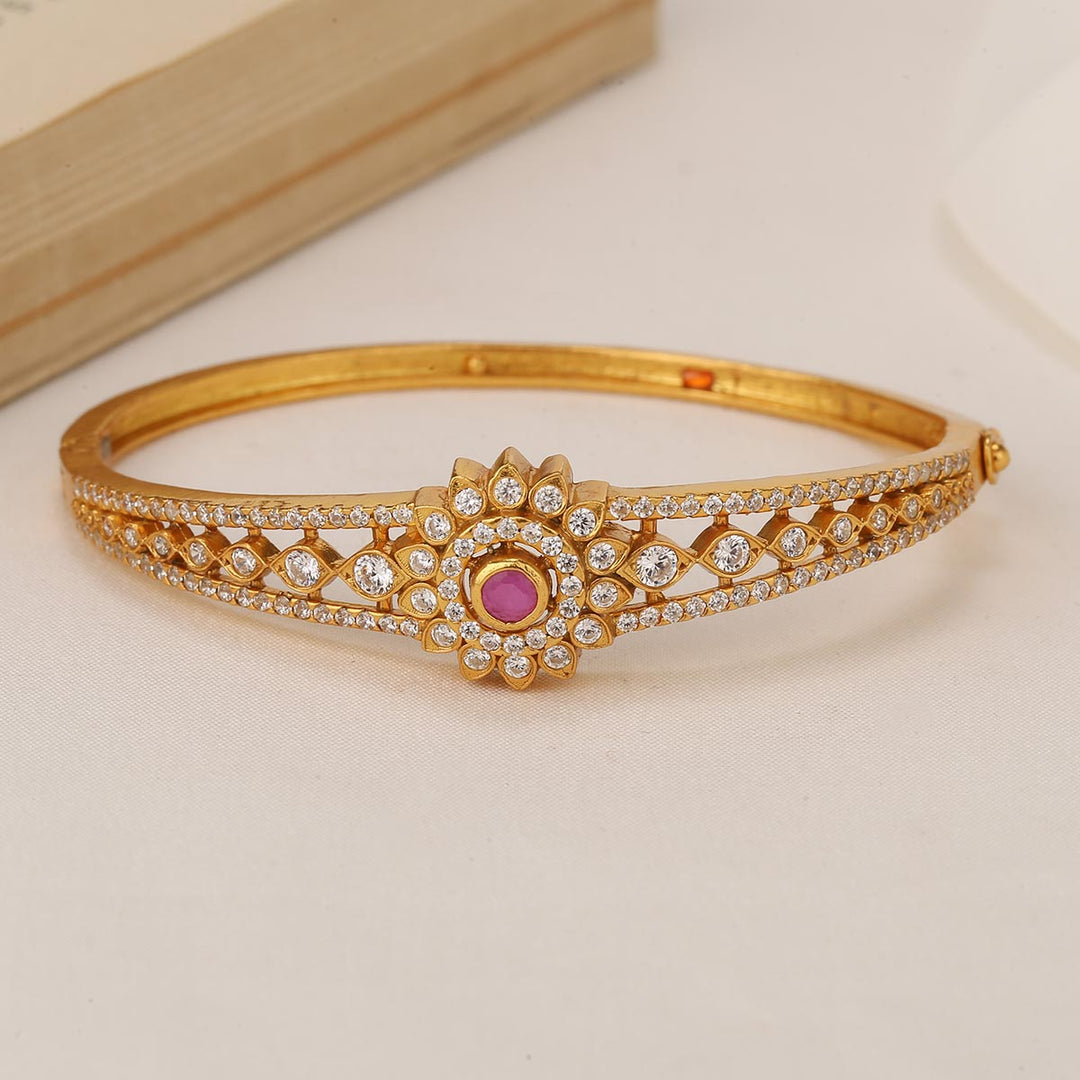 Pure 92.5 Silver, 24kt Gold Plated Ravithra Stone Bracelet | SHOBITAM