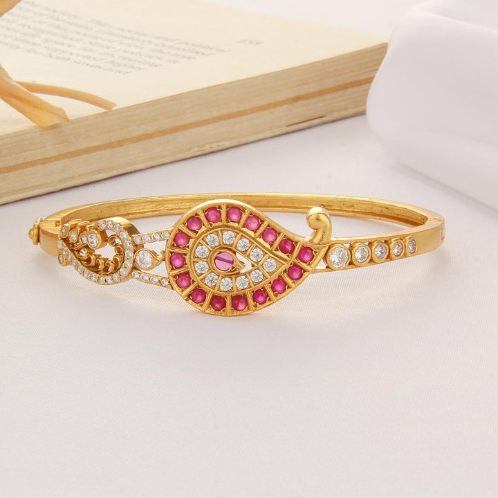 Pure 92.5 Silver, 24kt Gold Plated Rithanya Stone Bracelet | SHOBITAM