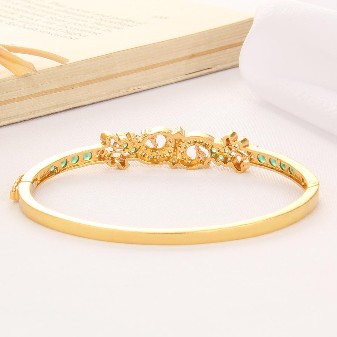 Pure 92.5 Silver, 24kt Gold Plated Jansika Stone Bracelet | SHOBITAM