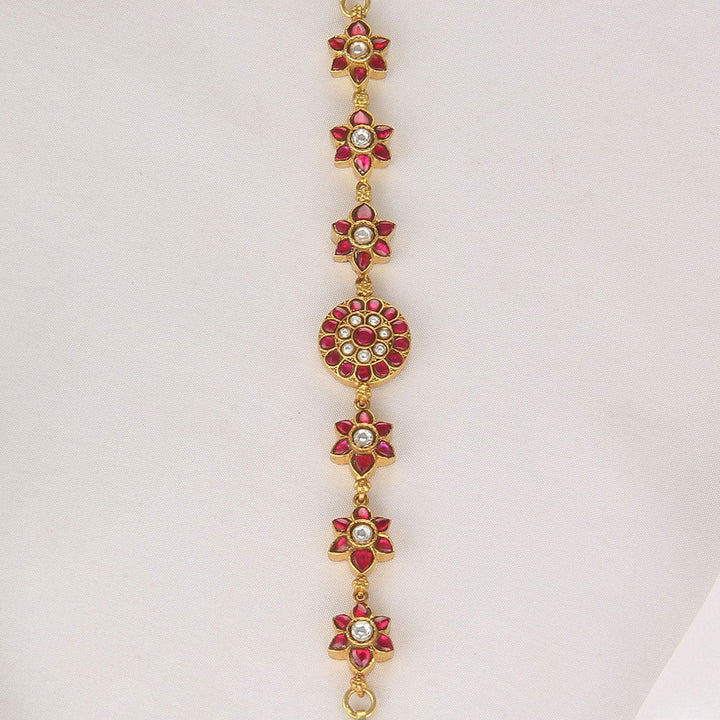 92.5 Silver, 24 kt Gold-Plated Vivhed Kundan Bracelet | SHOBITAM