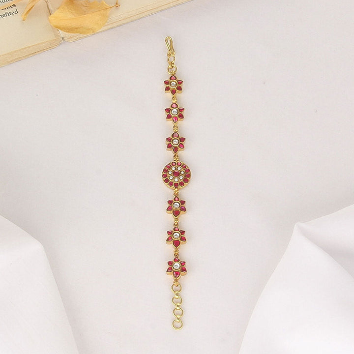 92.5 Silver, 24 kt Gold-Plated Vivhed Kundan Bracelet | SHOBITAM