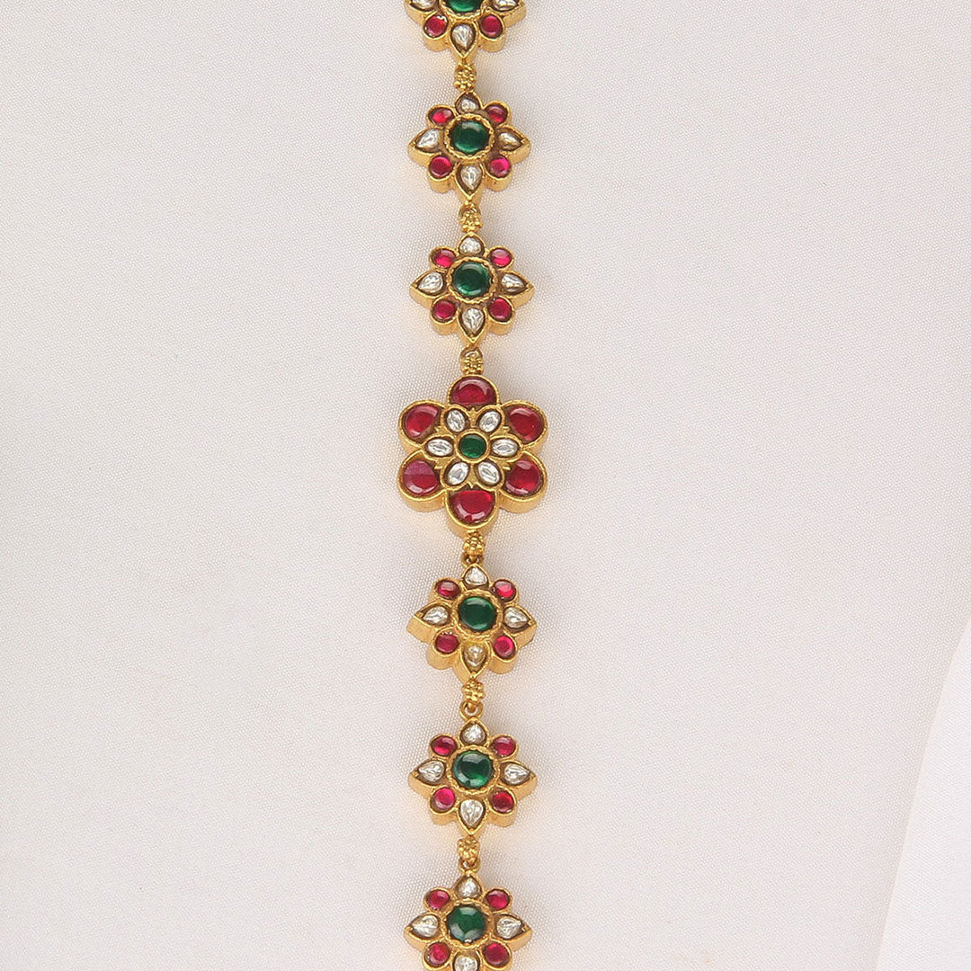 Pure 92.5 Silver, Gold Plated Jovika Kundan Bracelet | SHOBITAM