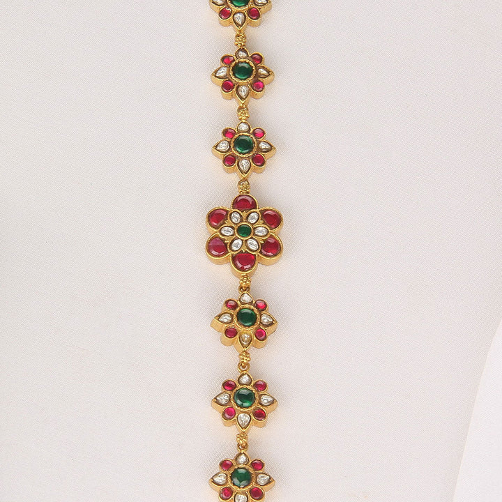 Pure 92.5 Silver, Gold Plated Jovika Kundan Bracelet | SHOBITAM