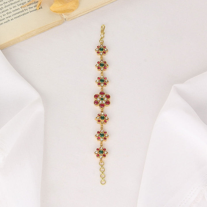 Pure 92.5 Silver, Gold Plated Jovika Kundan Bracelet | SHOBITAM
