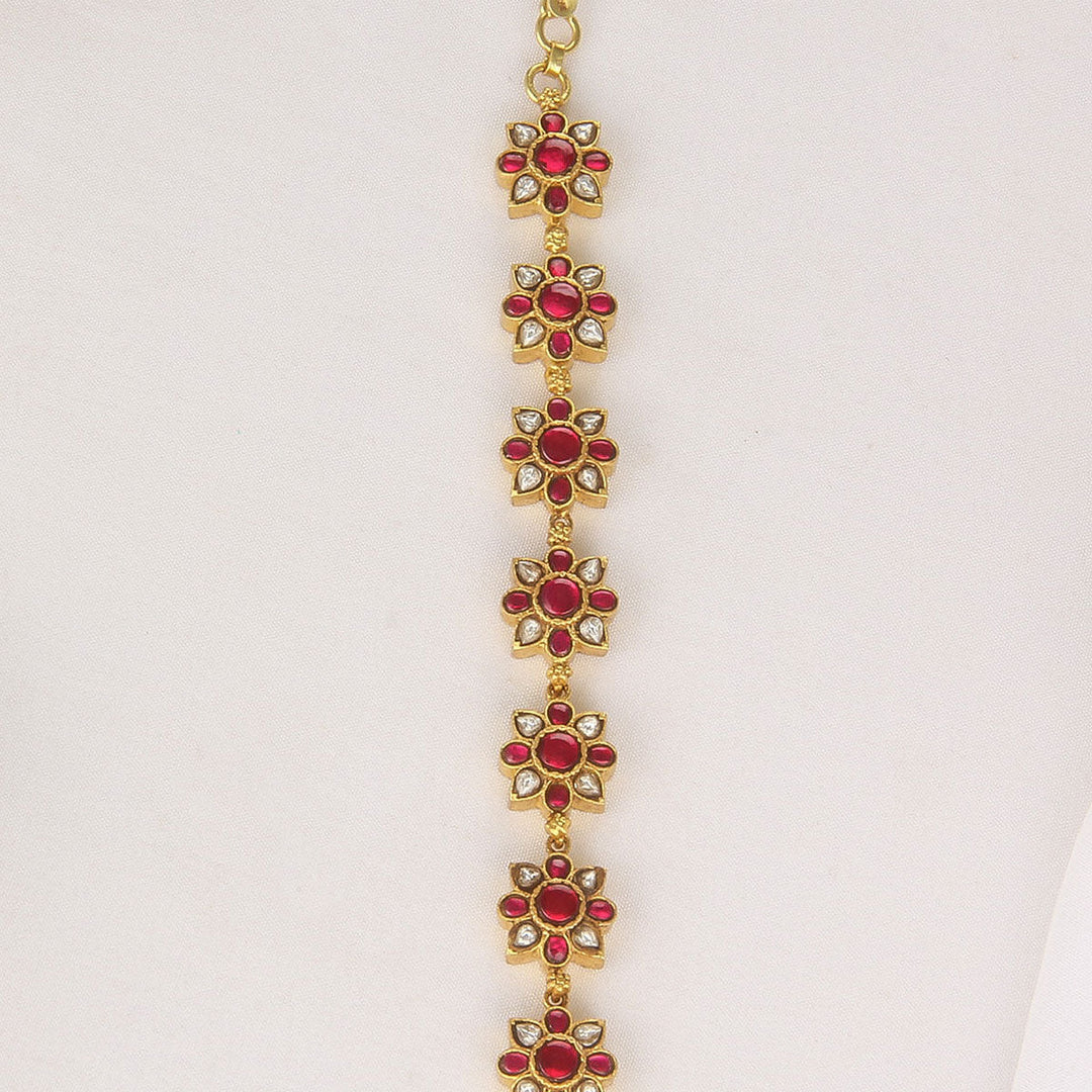 Pure 92.5 Silver, Gold Plated Priyanka Kundan Bracelet | SHOBITAM