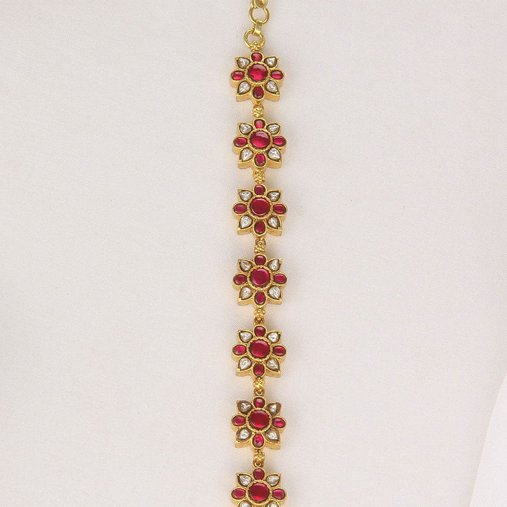 Pure 92.5 Silver, Gold Plated Priyanka Kundan Bracelet | SHOBITAM
