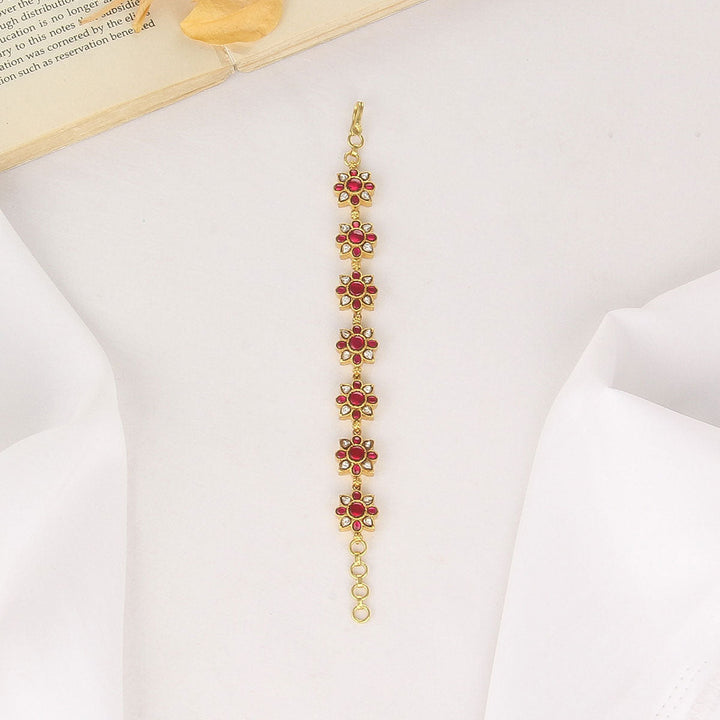 Pure 92.5 Silver, Gold Plated Priyanka Kundan Bracelet | SHOBITAM