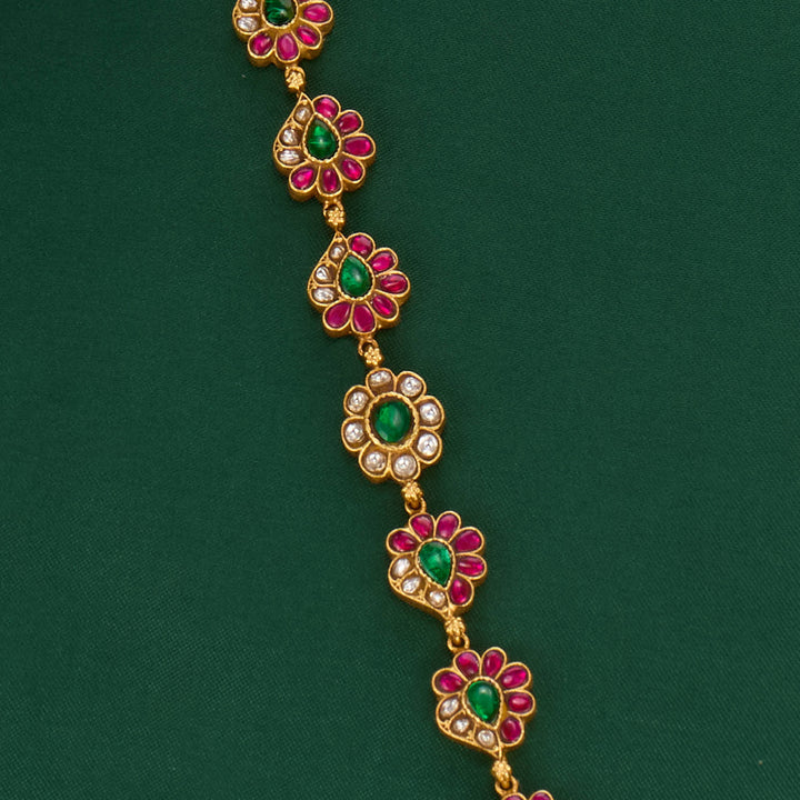 Pure 92.5 Silver, 24kt Gold Plated Aanaya Kundan Bracelet | SHOBITAM