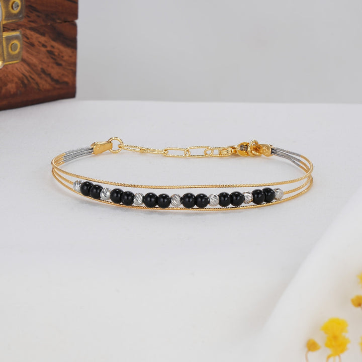92.5 silver,24kt gold-plated Tvesha Plain Bracelet | SHOBITAM