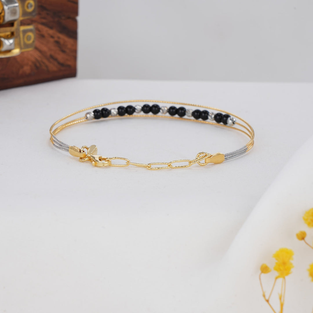 92.5 silver,24kt gold-plated Tvesha Plain Bracelet | SHOBITAM