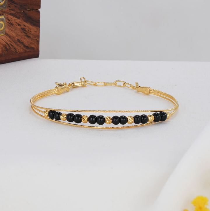 92.5 silver,24kt gold-plated Aashvi Plain Bracelet | SHOBITAM
