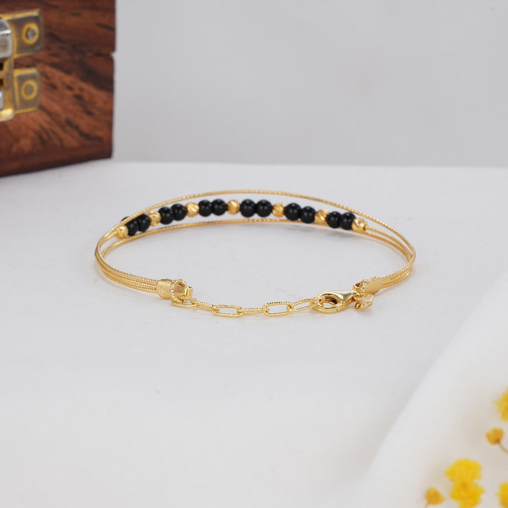 92.5 silver,24kt gold-plated Aashvi Plain Bracelet | SHOBITAM