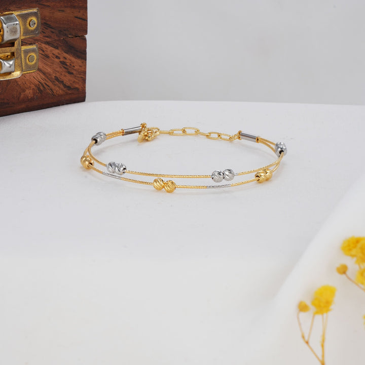 92.5 silver,24kt gold-plated Brinaya Plain Bracelet | SHOBITAM