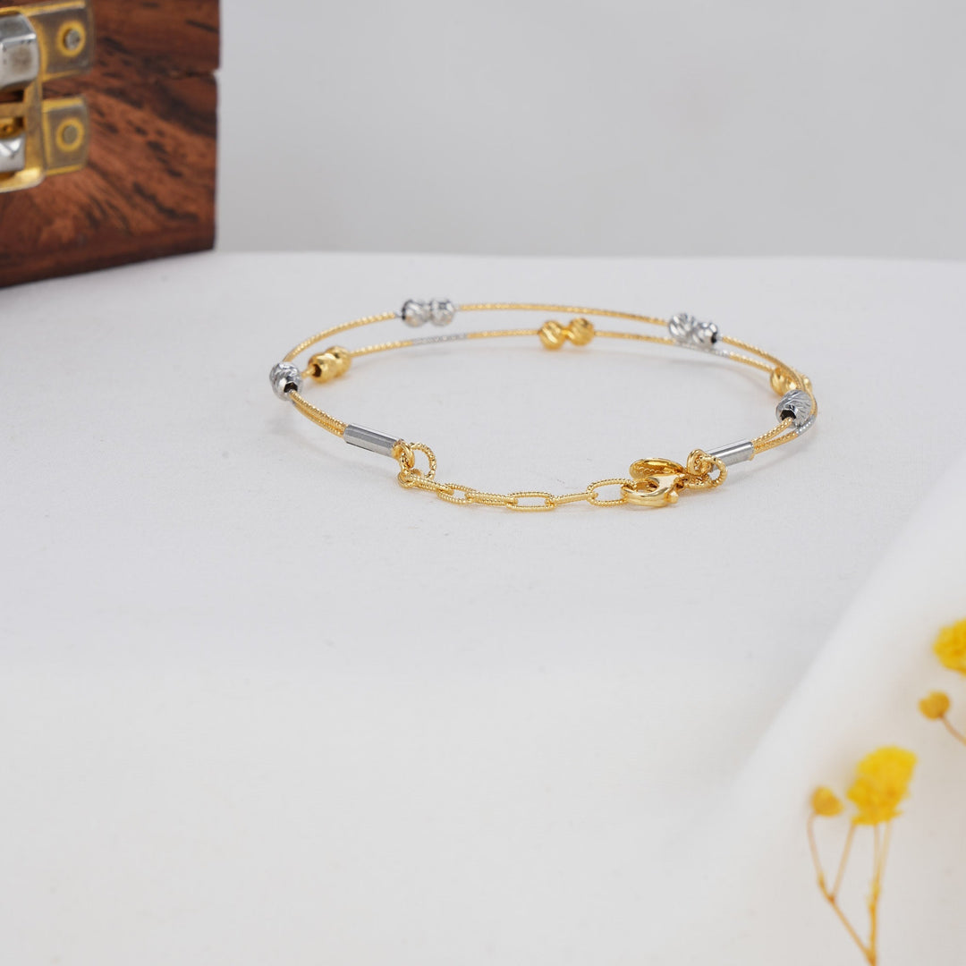 92.5 silver,24kt gold-plated Brinaya Plain Bracelet | SHOBITAM