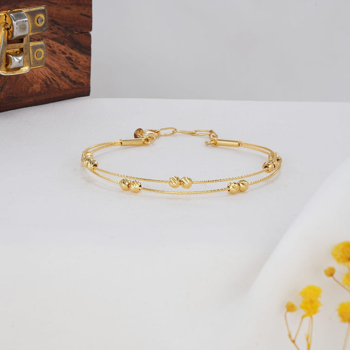 92.5 silver,24kt gold-plated Eshvika Plain Bracelet | SHOBITAM